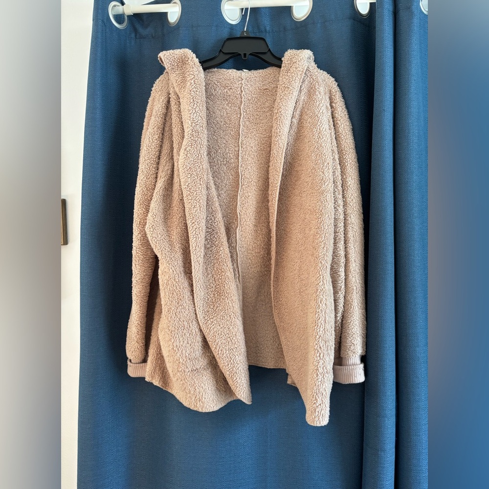 Brown Fuzzy Jacket - Has front pockets